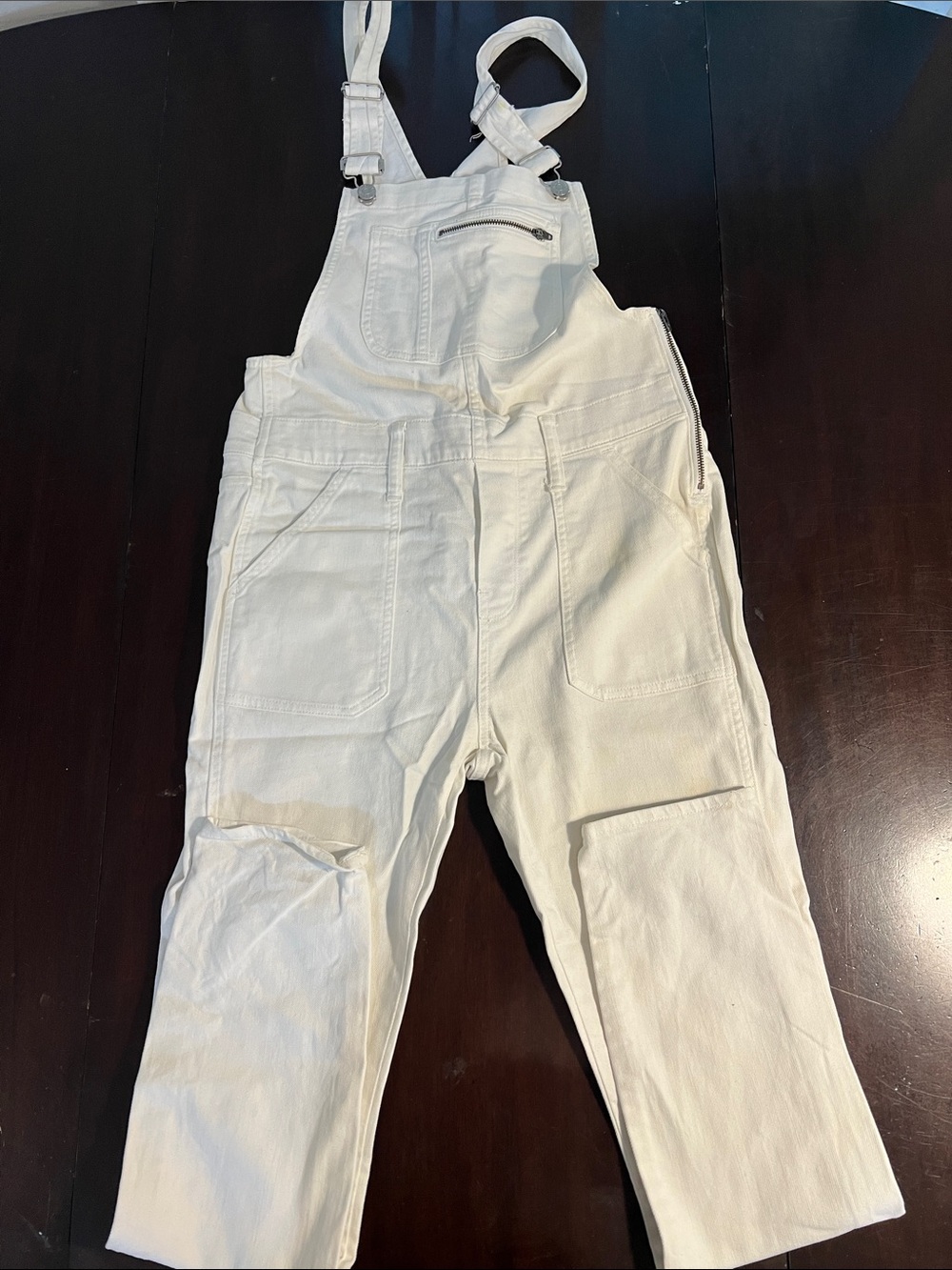 Madewell White Denim Overalls